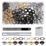 FOGAWA 100pcs Oeillets pour Baches Kit de Grommets Eyelets en Métal 4 Couleurs Trousse à Oeillets 10mm avec 3pcs Grommet Outils