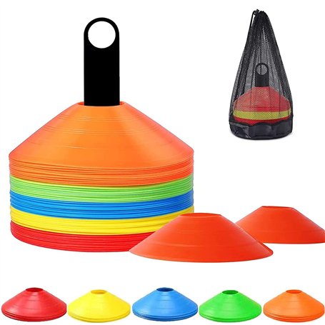 50 Pièces Cônes de Marqueurs，Cônes en Forme De Disque，Plot Sport pour Délimitation Entraînement Football.