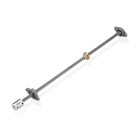 S SIENOC 500mm 3D Imprimante 8mm Roulement Acier T8 Trapézoïdal Vis Tige Barre Linéaire Bar + Écrou de Cuivre + Arbre d'accouple