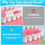 Brossettes Interdentaire, 3 paquets, 30 pièces au total，Brosses Outil de Nettoyage de Dents pour Nettoyer Entre Dents Maintenir 