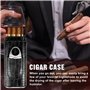 Étui à Cigare en Cuir,Boîte à Cigares avec Coupe-Cigare en Acier Inoxydable,Cave à Cigares Portable pour 3 Cigares,Boîte à cigar