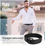ITAY Ceinture Cuir Sans Métal - 34 mm - Boucle Sans Nickel Hypoallergénique et Indétectable sous les Portiques de Sécurité