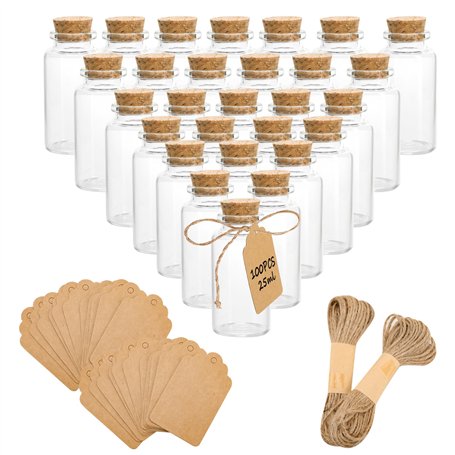 AZKEEGREY Lot de 100 Mini Fiole en Verre 25ml
