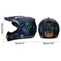 Sarari Professional Racing Casque de Motocross, Lot de 4 Lunettes de Casque Gants de Sécurité Dirt Bike Off Road Casque de Moto 
