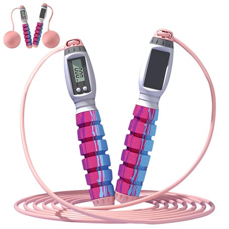 WIYETY Corde à sauter avec compteur de vitesse avec roulement à billes et poignées antidérapantes