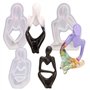 Lot de 3 moules en résine de silicone en forme de statue de penseur