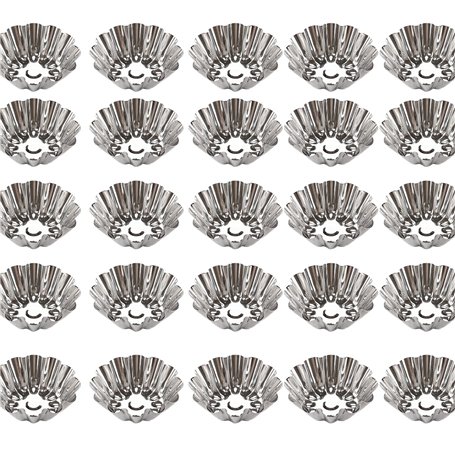 Yxmohala Lot de 25 moules à gâteau réutilisables en acier inoxydable