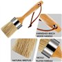 Lot de 3 pinceaux à Peinture à la Craie et à la Cire - pour projets de Peinture et de Cire - Poils de Sanglier naturels Poignées