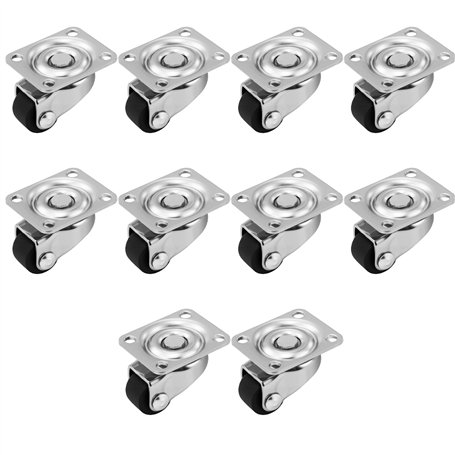 Lot de 10 petites roulettes pivotantes à 360° de 12 mm avec roulement à billes pour petits meubles