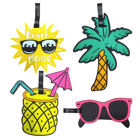 4 étiquettes de bagage de plage