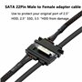GELRHONR Câble d'extension SATA 22 broches 7+15 SATA mâle vers femelle avec loquet de verrouillage, pour disque dur, SSD, lecteu