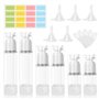 Airless Lot de 6 distributeurs à pompe 15 ml/30 ml/50 ml - Flacon pompe vide - Bouteilles de voyage à remplir avec autocollants