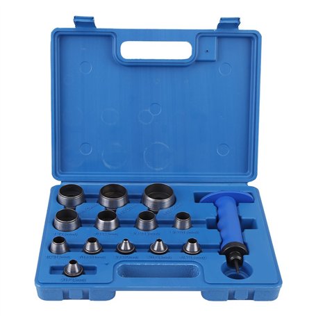 13 pièces ensemble de poinçonnage creux avec poignée outil de poinçon de ceinture en cuir robuste poinçon en cuir poinçon de tra