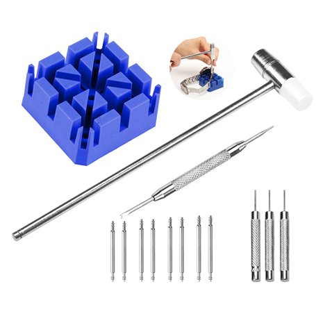 SRXWO Kits et Outils de réparation de Montre avec Tournevis pour Retrait des maillons posage pour Bracelet goupilles Kit de répa
