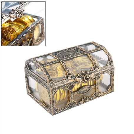 Laduup Coffre au trésor rectangulaire Vintage Transparent Design Vieilli Boîte à Bijoux Boîte à Bijoux Boîte à Bijoux Boîte à Bi