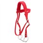 Bridon Cheval, Rouge Réglable Harnais Licol avec Rêne Cheval Mors Coussin Moelleux