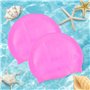 Newaner 2 Pièces Bonnet de Bain en Silicone pour Cheveux Longs, Protection auditive, Revêtement Ripstop pour Le Confort et la ré