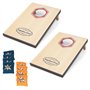 Cornhole Jeu de lancer d'extérieur pour enfants et adultes avec 8 sacs de sable et 2 planches de cornhole