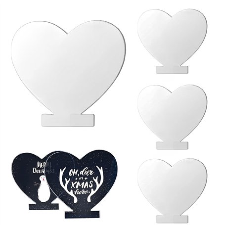 CINY 4 Feuilles Acryliques Transparentes Panneau En Forme De Coeur Épais (2 mm) Panneau Acrylique En Plastique Avec Papier Prote