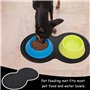 Tapis de Gamelle en Silicone Noir pour Chien - Antidérapant, Imperméable, pour Alimentation d'Animaux de Compagnie