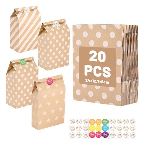 Ledebouk 20 Pièces Sac en Papier Kraft