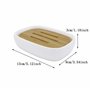Lofekea Porte-Savon en Céramique et Bambou pour Salle de Bain et Douche - Double Couche Drainant