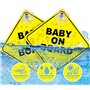 Panneaux pour Bébé à Bord,2 pièces Panneaux d'avertissement de Voiture pour Bébé à Bord Double Ventouse Autocollant Bébé Dans La