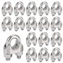 20 Pièces Serre Cable Acier M5 Serre Cable Inox 304 U Boulon Clip de Câble Métalliques pour Câble Métallique en Acier de 5 mm Co