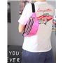 Lot de 2 Sac Banane Femme，Sac Banane Ceinture Brillant，pour Femme Homme Enfant Voyage Course à Pied Festival fête（Noir et Rose）.