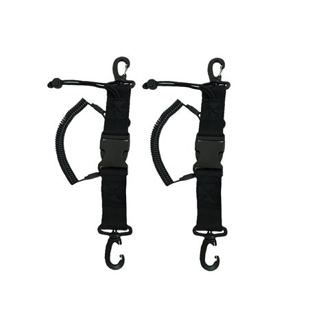 VIVIIHOO Accessoires de plongée - Lot de 2 câbles spiralés rétracteurs de plongée avec mousqueton et fermeture rapide pour camér