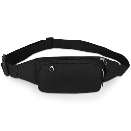 Sac Banane de Sport pour Homme et Femme Ceinture de Course pour téléphone Samsung Huawei Jogging Voyage Trekking Vélo (Noir)