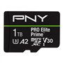 PNY Carte microSDXC 1TB Pro Elite Prime Class 10 U3 V30 A2 + Adaptateur SD - jusqu'à 200MB/s