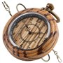 Montre de poche classique à quartz en bois avec cadran ouvert et pendentif steampunk pour cadeau d'anniversaire de Noël et boîte