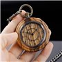 Montre de poche classique à quartz en bois avec cadran ouvert et pendentif steampunk pour cadeau d'anniversaire de Noël et boîte