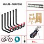 PiPaFox Crochets utilitaires robustes pour le stockage dans le garage, système d’organisateur à montage mural en U pour vélo, ch