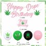 Sursurprise 420 décorations de fête d'anniversaire, bannière d'anniversaire Happy Dope rose, décoration de gâteau, ballons en fe