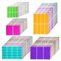 656 Rectangles Code Couleur Autocollant 5 Tailles 16 Couleurs Différentes Pastille Autocollante Couleur Amovible étiquette Autoc