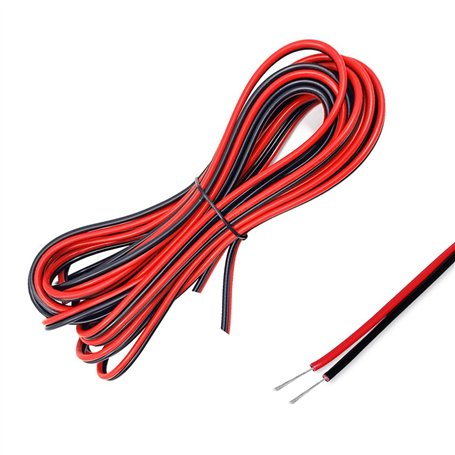 Sixfolo 15M 22AWG Fils Électrique Cable Électrique 2 Noyau de Cuivre Étamé Flexible Fils Électrique Rallonge Câble Toronné PVC F