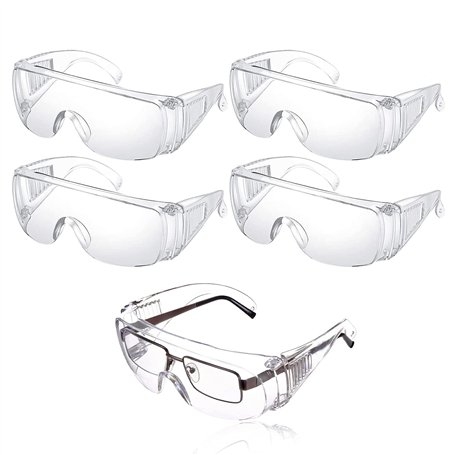 5 PièCes Lunettes SéCurité Contre Gouttelettes Protection Yeux Lunettes Anti-PoussièRe Lunettes SéCurité Transparentes Anti-BuéE