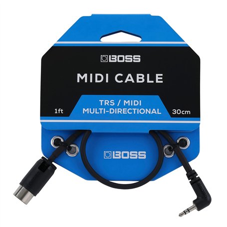 BOSS BMIDI-1-35 30 cm – Câble MIDI compact minijack TRS vers connecteur 5 broches multidirectionnel – permet une connexion premi