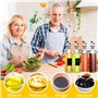 KIMIGO Lot De 4 Bouteille Huile Olive,500ml Distributeur D'huile D'olive,Récipient Vinaigre en Verre avec Bec Verseur,Entonnoir 