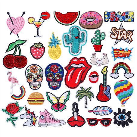 Patch Thermocollant Mode Bricolage Styles assortis Brodé Applique Patches Coudre Sur Fer Sur Broderie Décoration Patches pour Vê