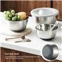 FAB4HOME Lot de 3 Bol Inox avec Couvercle Saladiers avec Couvercles Hermétiques et Fond Antidérapant en Silicone Bols à Mélanger