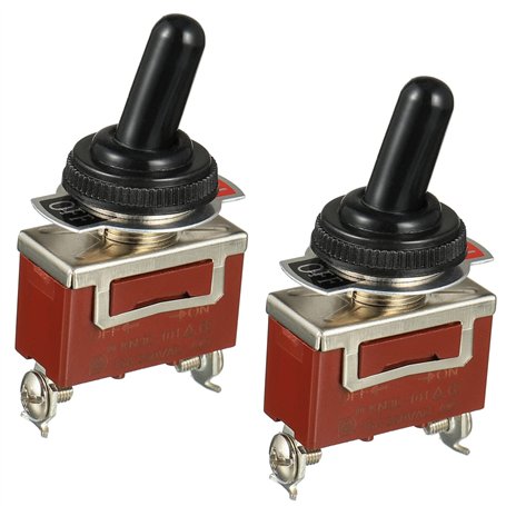 BOJACK Interrupteur à Levier marin étanche 12 V DC 30 A 2 broches ON Off SPST avec capuchon étanche pour voiture