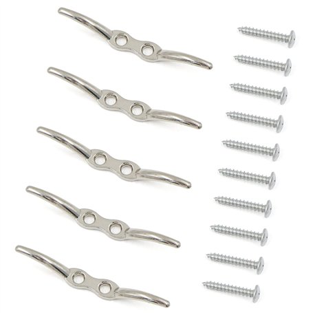 Taquets d'amarrage Crochet Aveugle Mât 5 Pièces en Acier Inoxydable Serre Câble Crochet de Mât de Drapeau Taquet D'amarrage Taqu