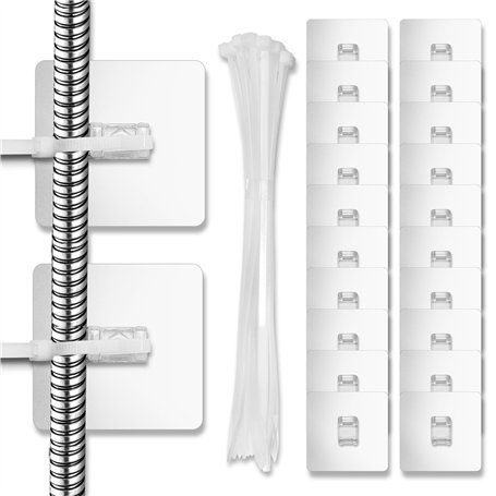 20 pièces Serre-Câbles Auto Adhésif