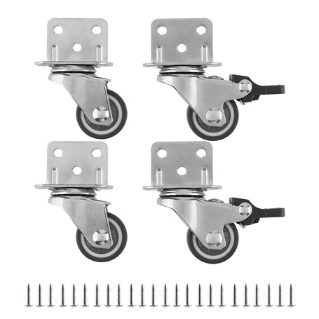 YIXNSW Lot de 4 roulettes pivotantes avec frein - Sans frein - 25 mm - Pour lit de bébé - Roulettes pivotantes - Petites roulett