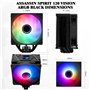 Thermalright AS120 Vision ARGB Noir Refroidisseur de processeur, refroidissement du processeur d’écran d’affichage avec puissanc
