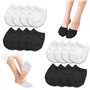 DERJDISF 8 Paires de Demi-Chaussettes Invisibles en Coton - Chaussettes Avant-Pied Respirantes avec Silicone Antidérapant pour F