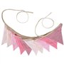 Duoleimi Chaîne de fanions Rose - Guirlande de 2.6m en Coton pour lit de Maison